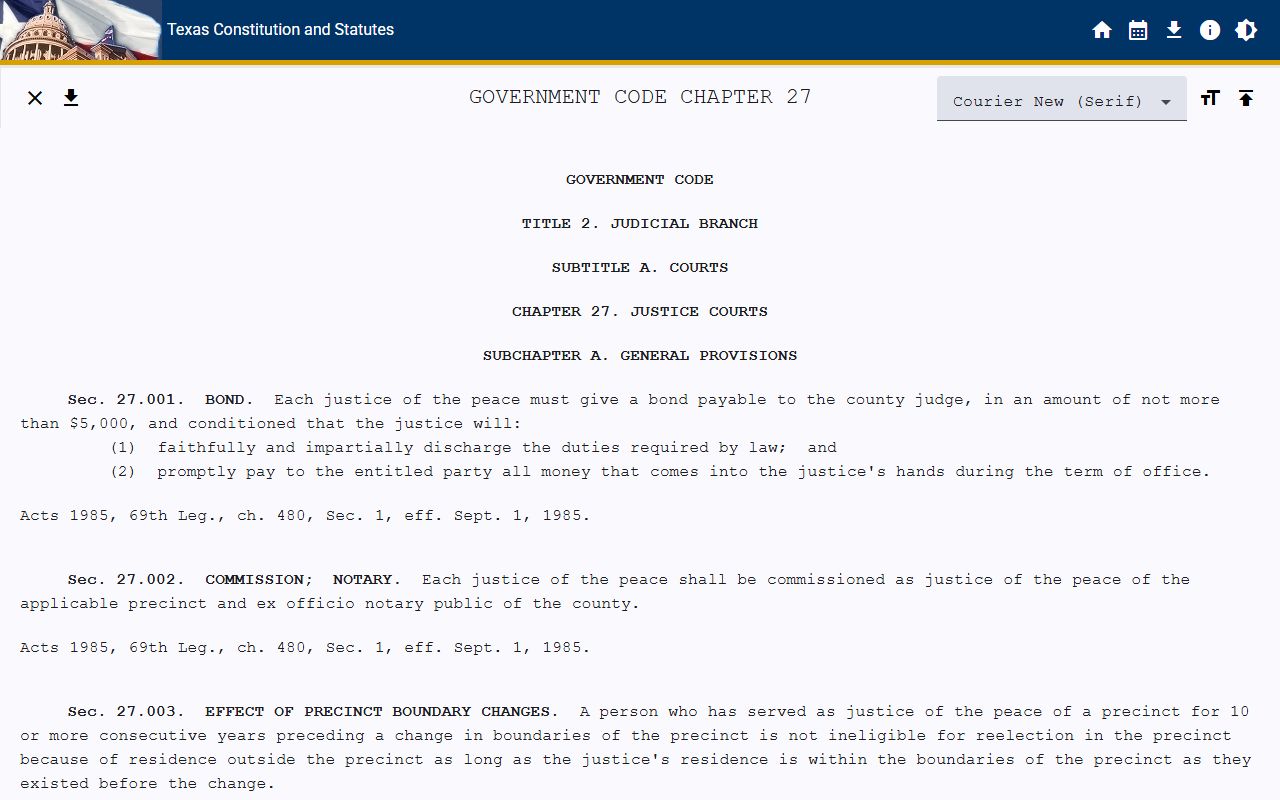 Williamson County court records justice court jurisdiction statute