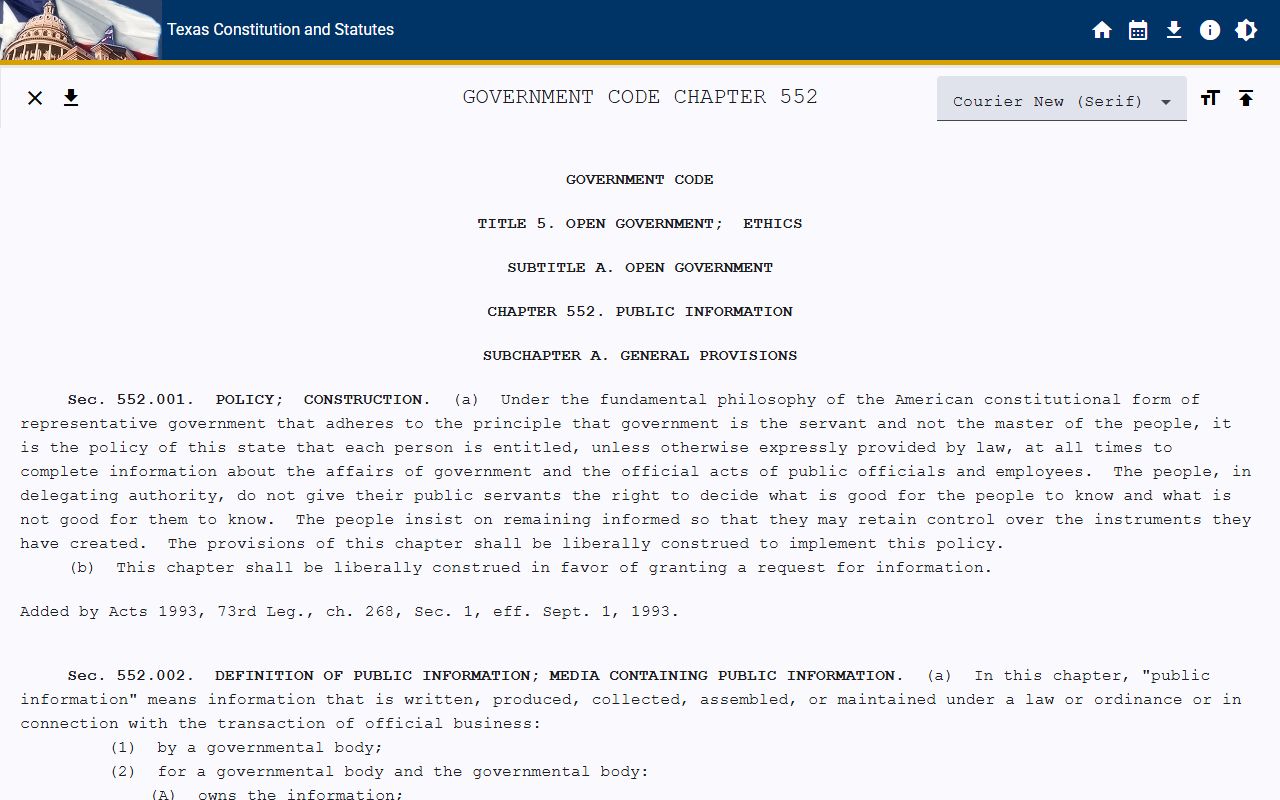 Williamson County public records Texas Public Information Act statute