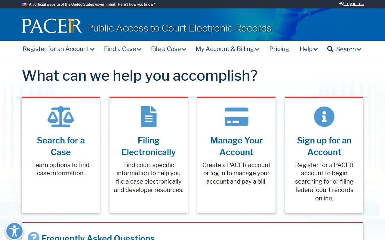 Williamson County district court PACER federal records access