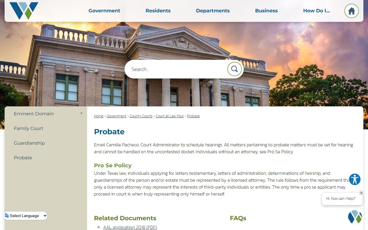 Williamson County probate records county probate page