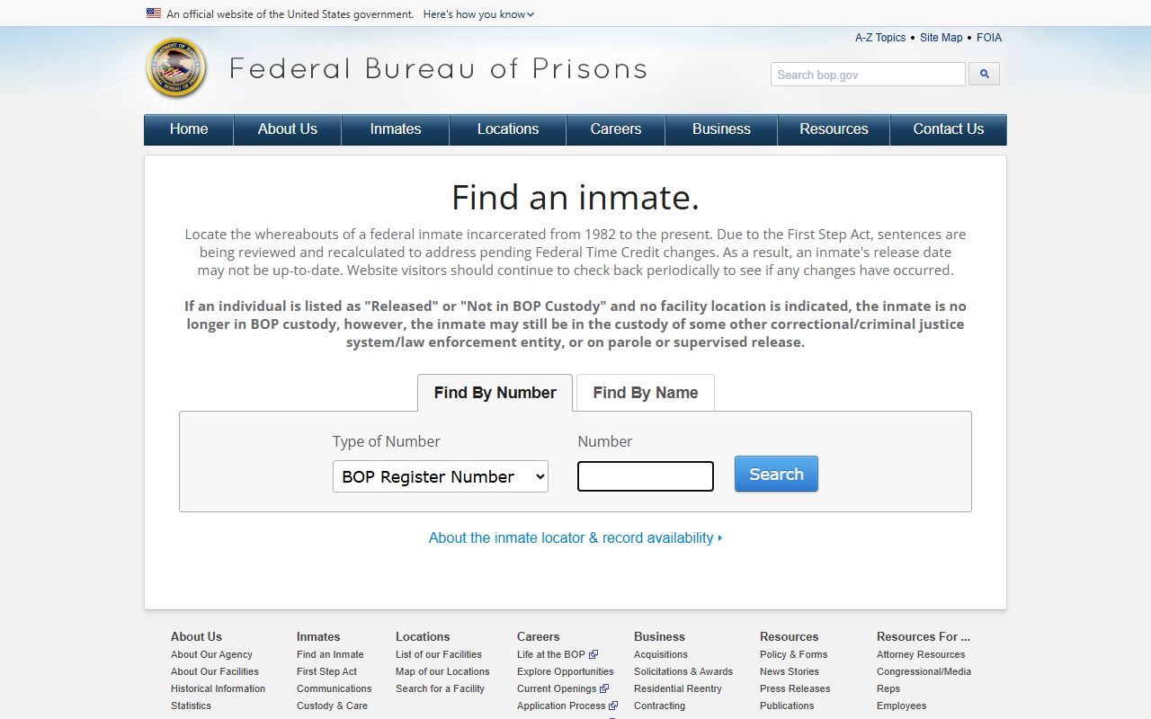 Williamson County released inmates federal BOP inmate locator