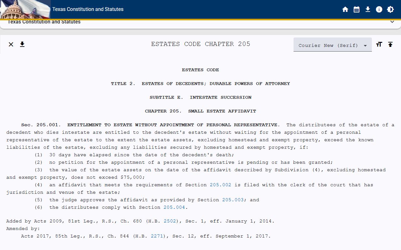 Williamson County probate records Texas Estates Code statute