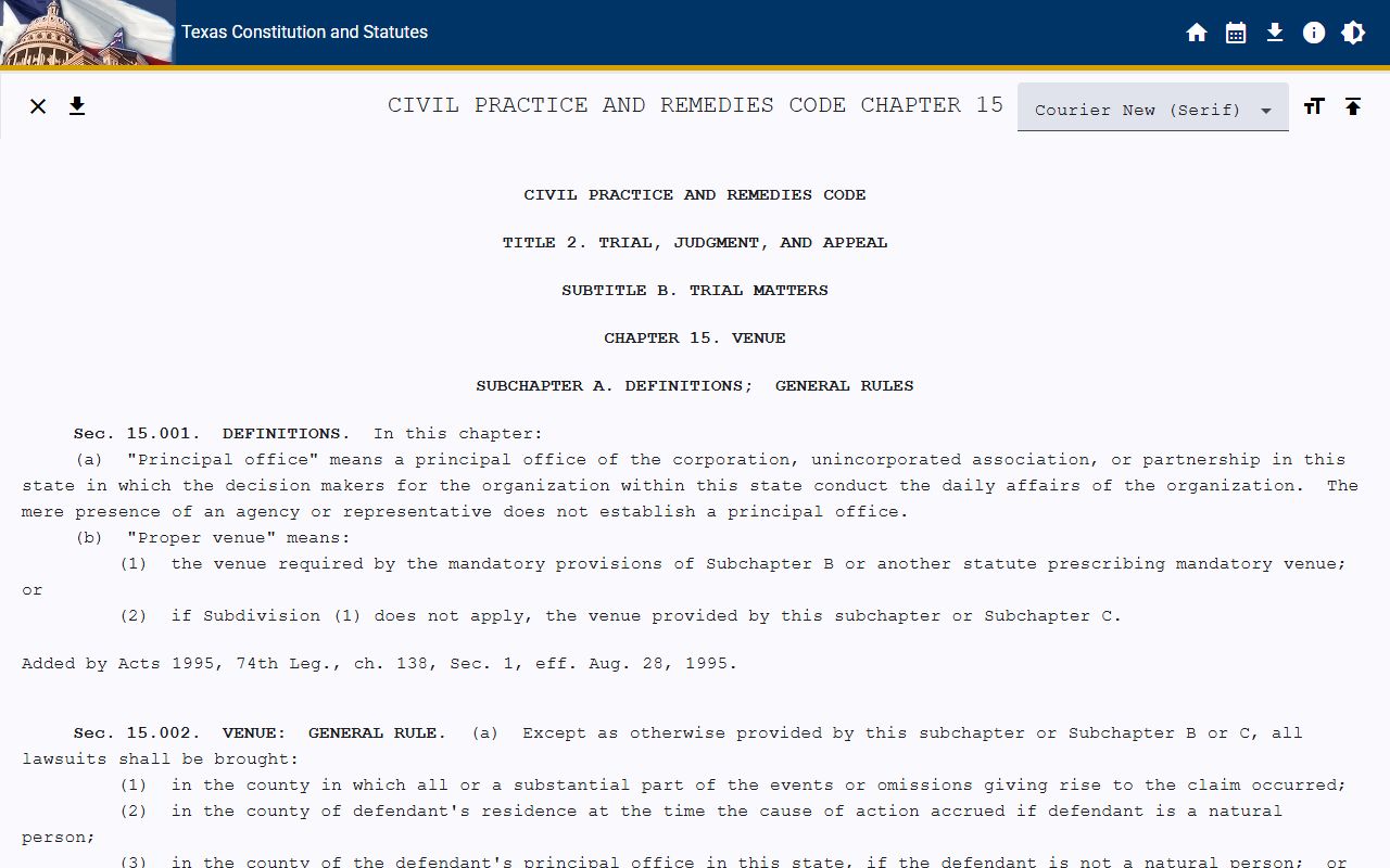 Williamson County marriage and divorce records civil venue statute